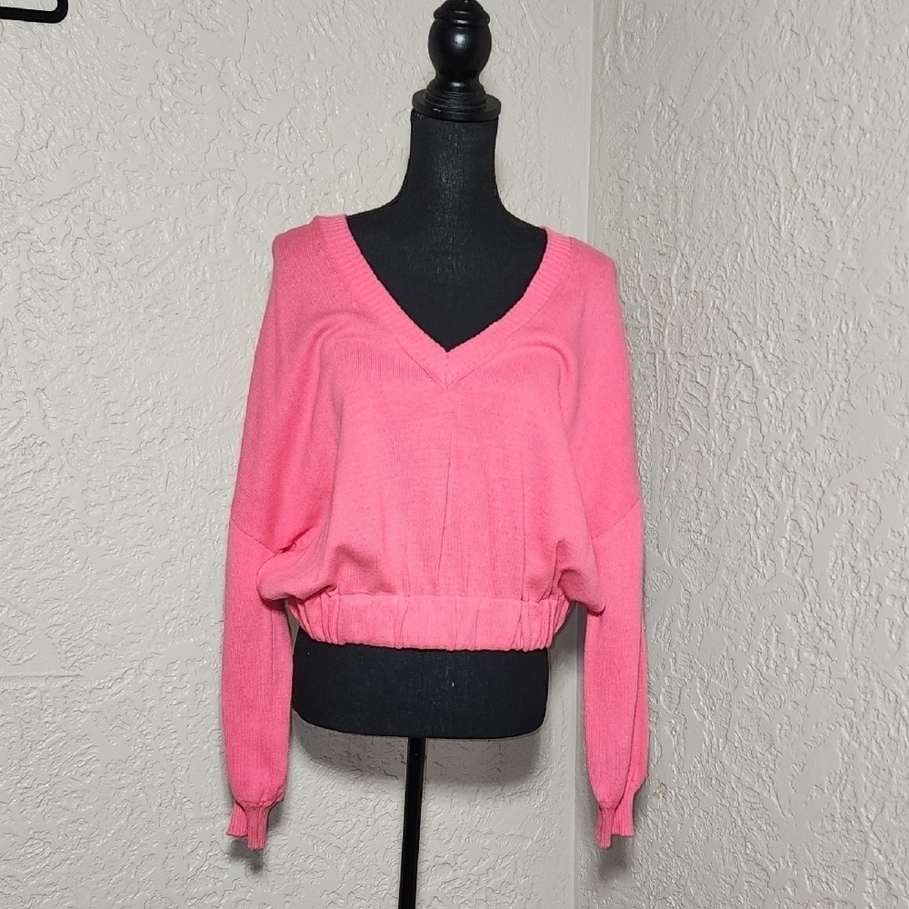 Abound V-Neck Knit Crop Sweater